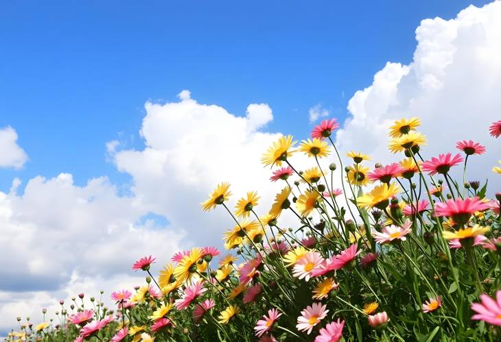 Whimsical Flowers Floating Among the Clouds