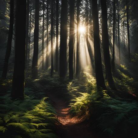 Whispers of Light in a Shadowy Forest