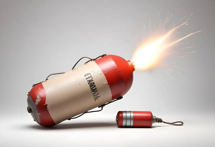 White Background Image of Dynamite Bomb with Timer Detailed and Isolated for Clear Analysis