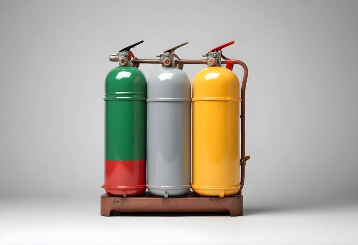 White Background LPG Bottle with Lighters Holder Isolated Gas Tank Image