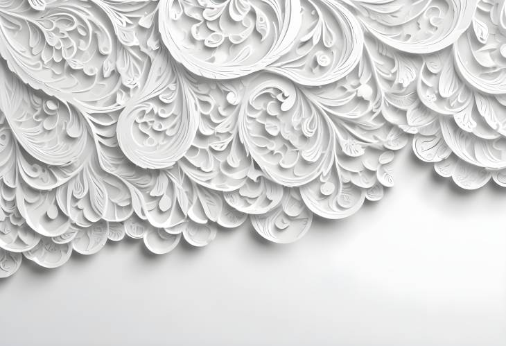 White Background with Elegant Abstract Pattern, Perfect for Banner Design