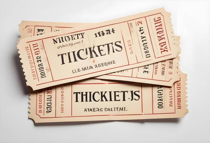 White Background with Isolated Event Tickets