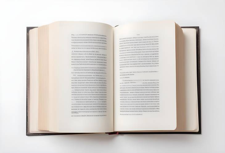 White Background with Open Book and Pages Visible, Ideal for Reading and Educational Designs