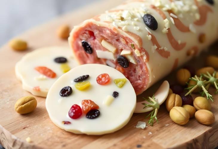 White Chocolate Salami with Pistachio and Dried Fruit  A Sweet and Nutty No Bake Treat