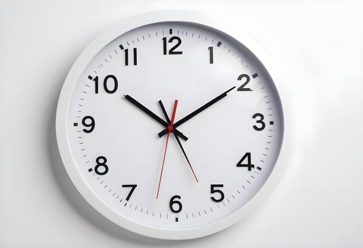 White Isolated Round Office Clock A Modern Touch for Your Office Space