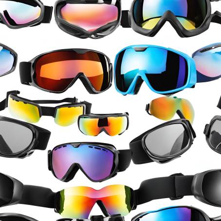 White Isolated Ski Goggles  Essential Winter Sports Equipment for Snowy Conditions