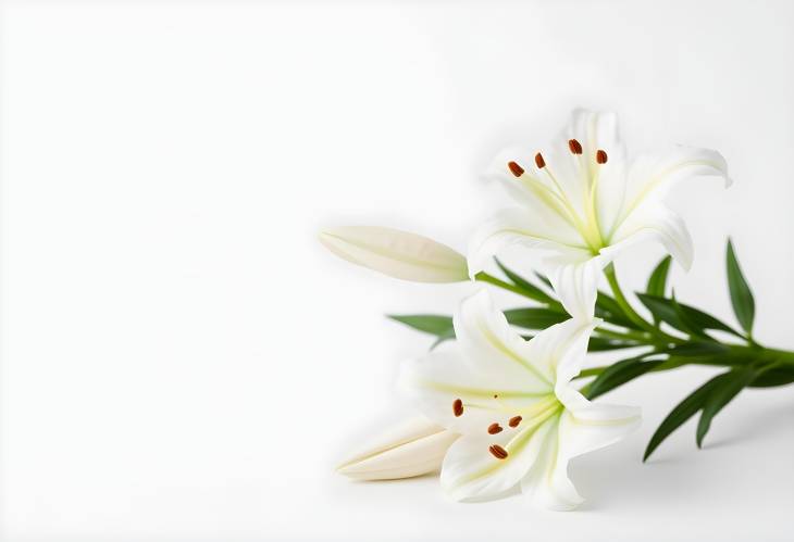 White lily flowers on a light, airy background for a graceful and elegant floral display