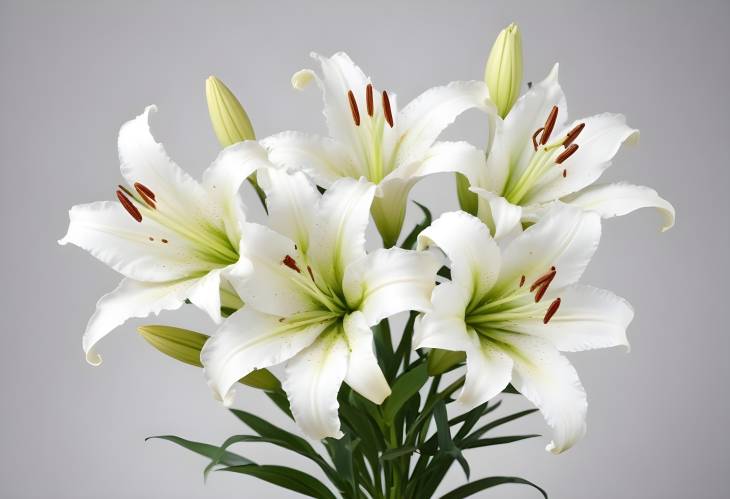 White lily flowers with a subtle light background, ideal for elegant floral invitations and decor