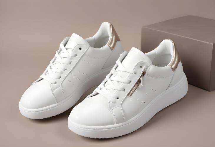 White Women Leather Sports Sneakers for Active and Casual Wear