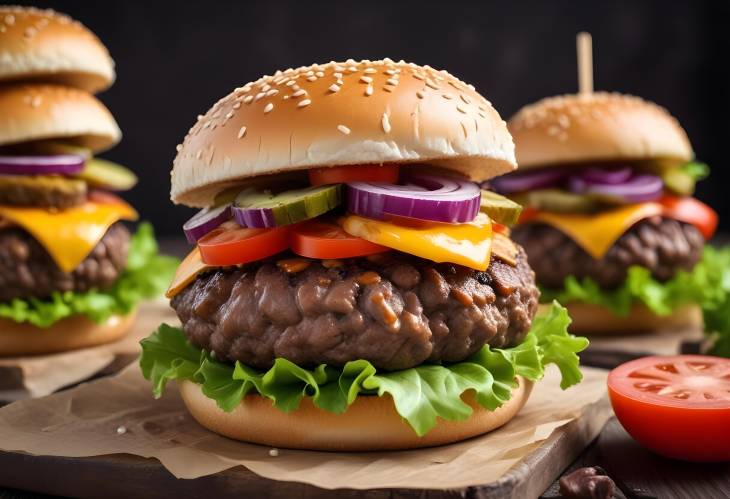 Wholesome Bite Close Up of Beef and Vegetable Burger