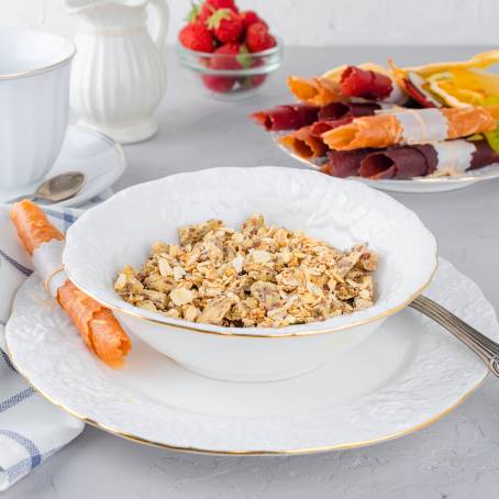 Wholesome Homemade Granola with Milk for Breakfast