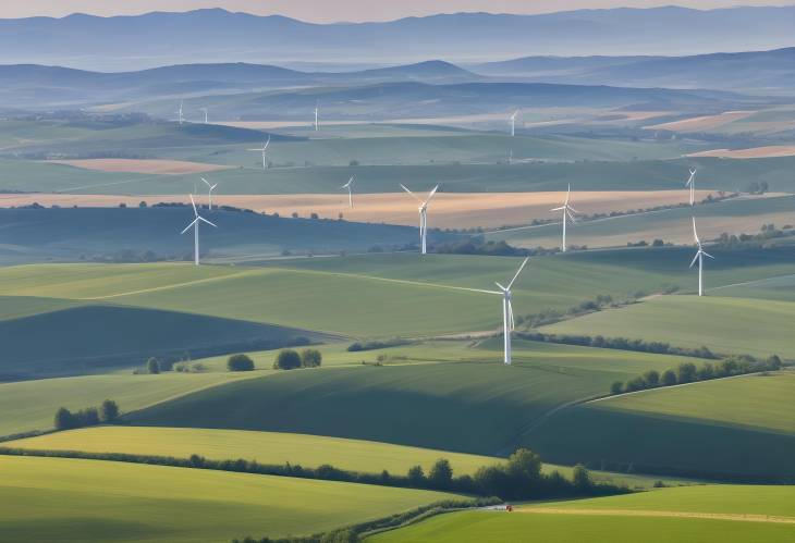 Wind Power and Fields as Seen from Hundsheimer Berg, Hundsheim, Austria