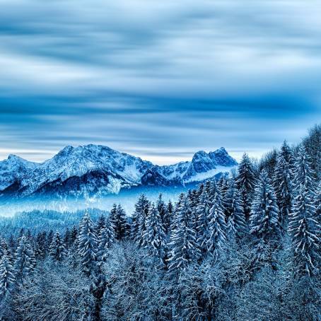 Winter Wonderland in the Alps Sunset Over Snowy Peaks