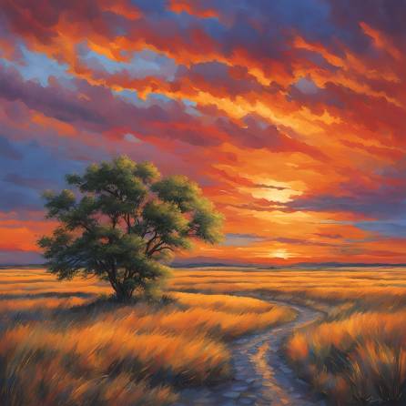 Witness the Prairie Sunset A Breathtaking Display of Natures Colors