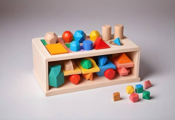 Wooden Geometric Shape Sorter Engaging Toy for Infants