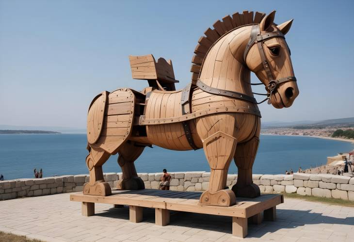 Wooden Trojan Horse in Canakkale A Historical Film Prop from Troy