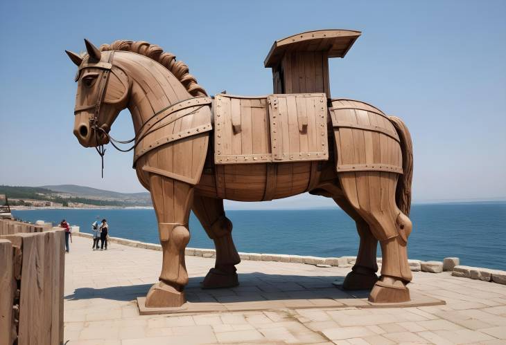 Wooden Trojan Horse in Canakkale A Historical Icon from the Troy Movie Filming