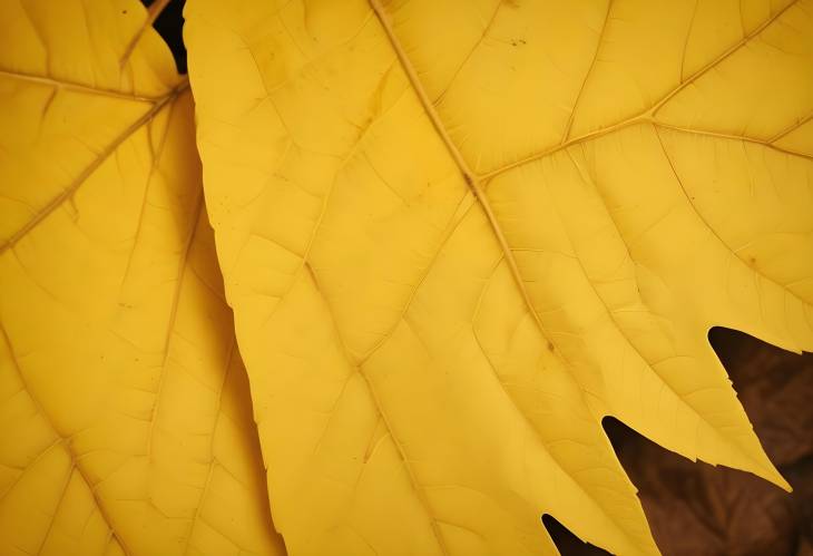 Yellow Leaf Macro Shot Detailed Close Up of Autumns Golden Colors