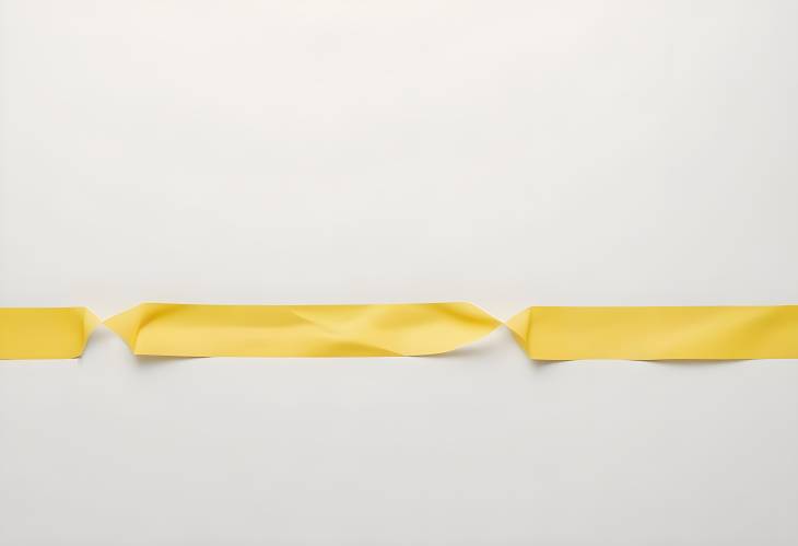 Yellow Masking Tape Adhered to Surface, Isolated on White