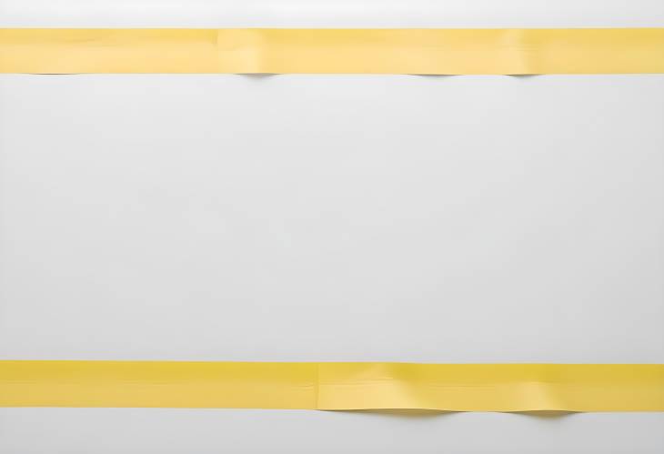 Yellow Tape Pasted on Smooth Surface, Isolated on White