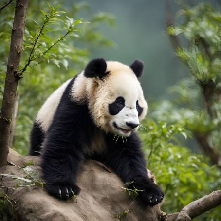 Young Chinese Panda in Sichuan Adorable and Playful Moments Captured