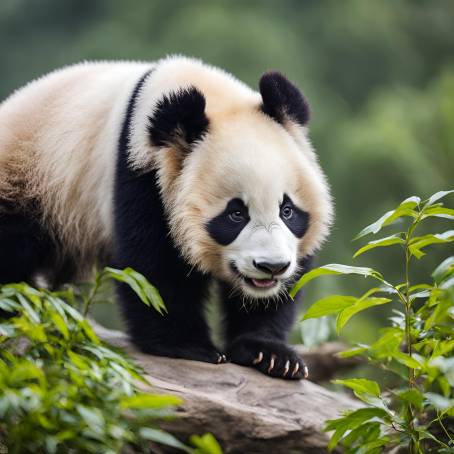 Young Chinese Panda in Sichuan Adorable Moments and Playful Behavior