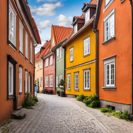 Ystad Historic Streets Vibrant Swedish Architecture and Colorful Homes