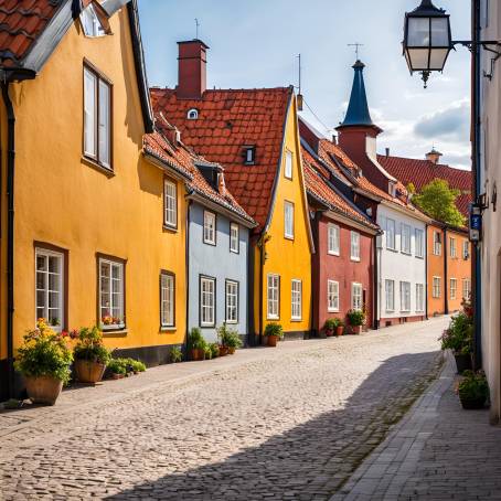 Ystad Traditional Charm Colorful Swedish Streets and Historic Buildings