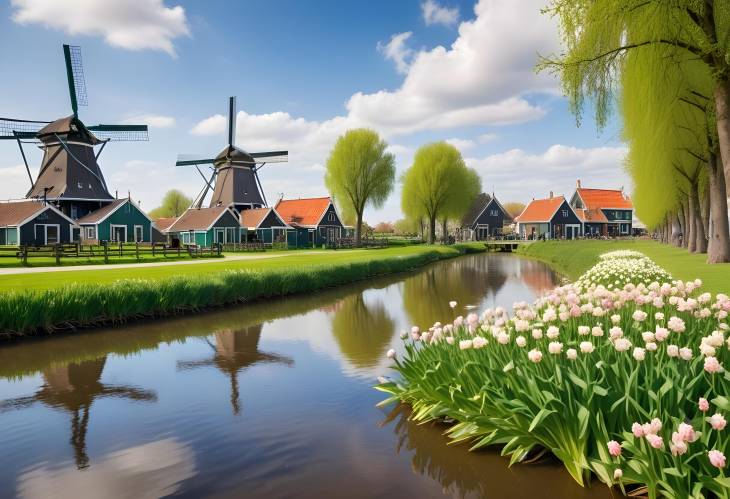 Zaanse Schans in Bloom Windmills and Canals in the Dutch Countryside