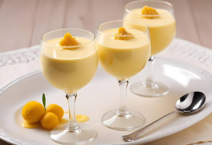 Zabaglione Dessert Light, Frothy Custard with Egg Yolks and a Hint of Wine