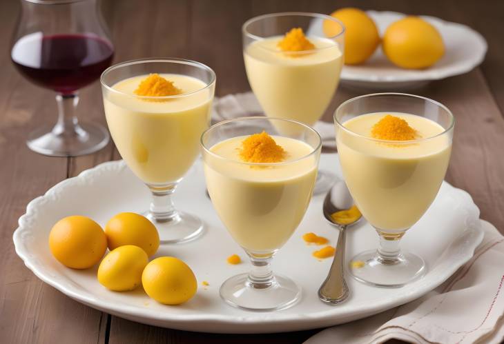 Zabaglione Light and Frothy Custard Dessert Made with Egg Yolks and Wine